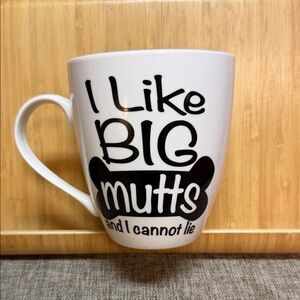 White Ceramic Mug with Black Text